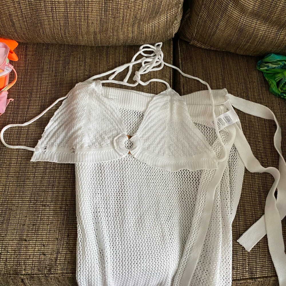Crochet swim top and skirt